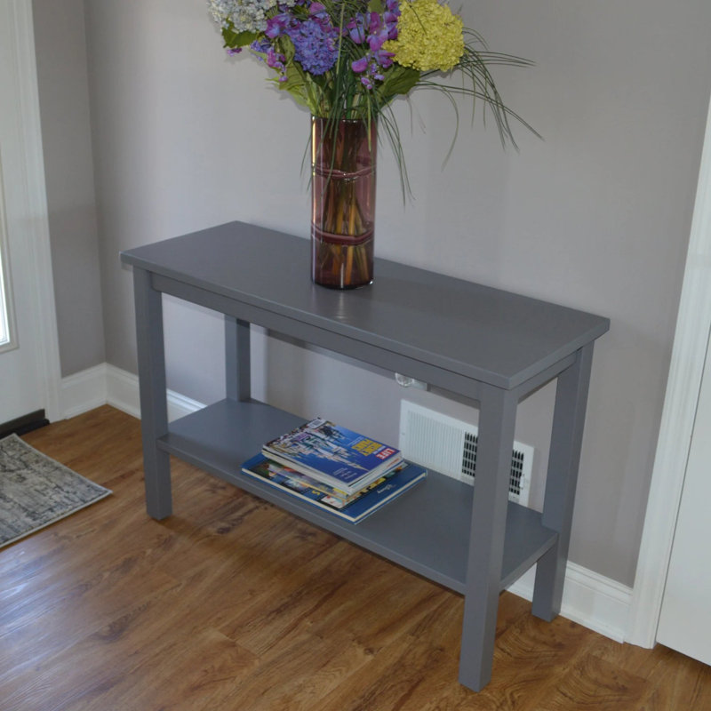 Console en bois massif Versaloft Amish, Teinture tabac riche avec vernis transparent