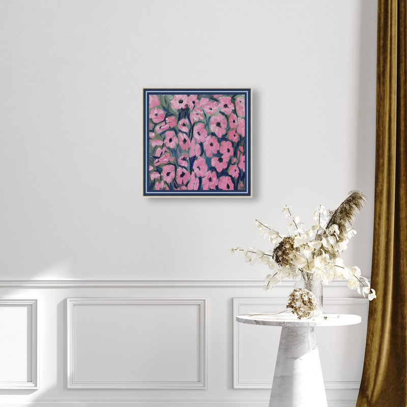 Night Blooms Print by Oliver Gal, 21"H x 21"W, Silver Floater Frame