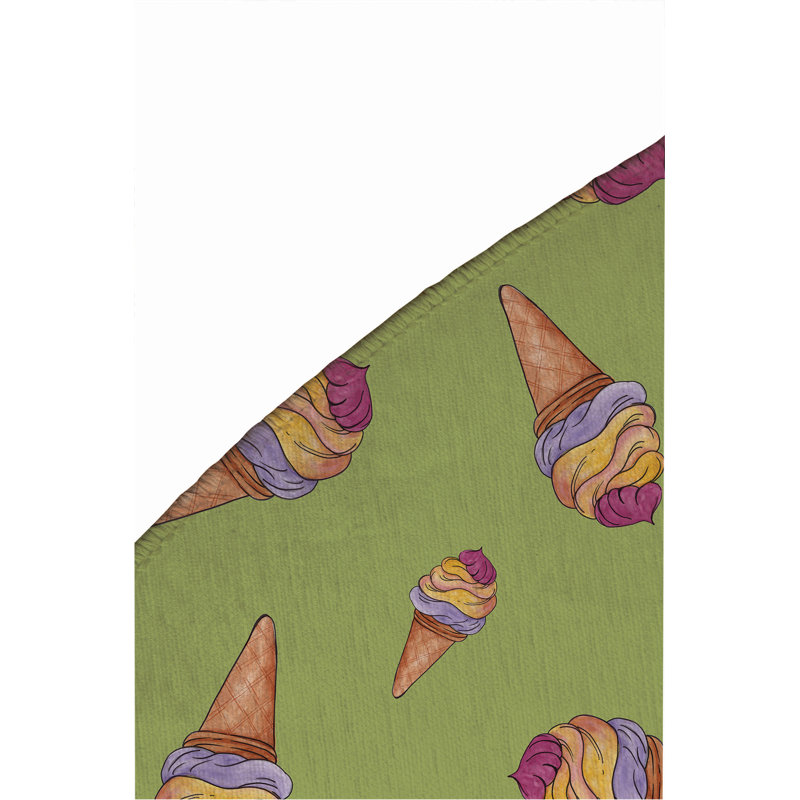 Summer Ice Cream Outdoor Rug, Round 5'