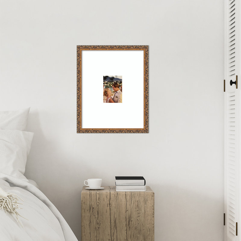 Cadre photo en bois antique bronze, Blanc brillant lisse, 16 x 20 emmêlés à 5 x 7
