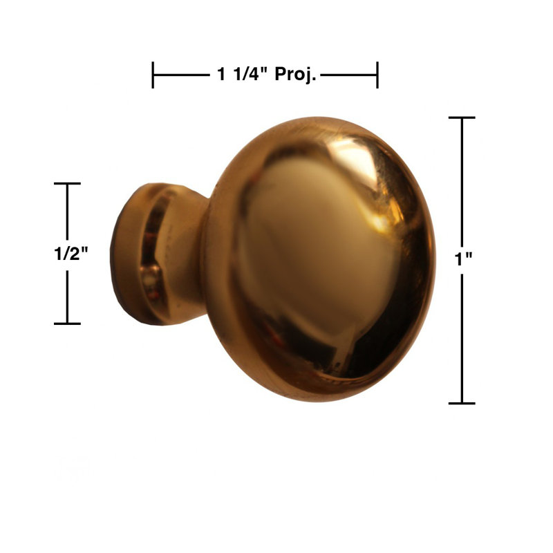 Cabinet Knob Black Solid Brass Colonial 1" Dia