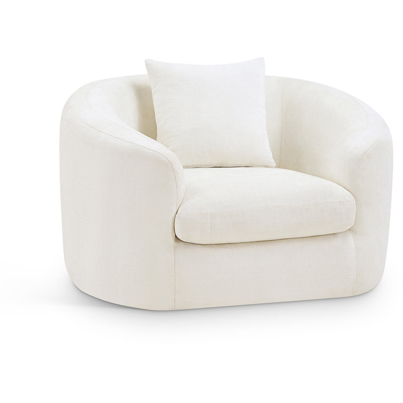Chaise en tissu Penelope Chenille, Tissu chenille crème