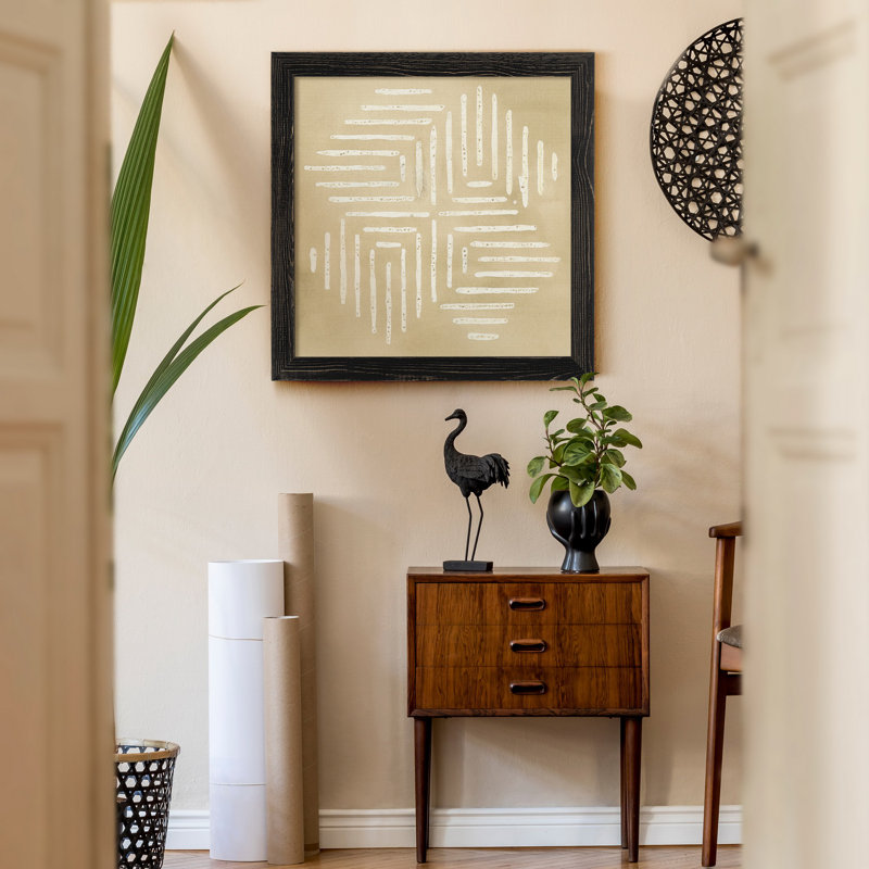 « Sand Stitch III », reproduction d’art sur toile encadrée, Cadre noir, H 27,5 po x l 27,5 po x P 1,5 po
