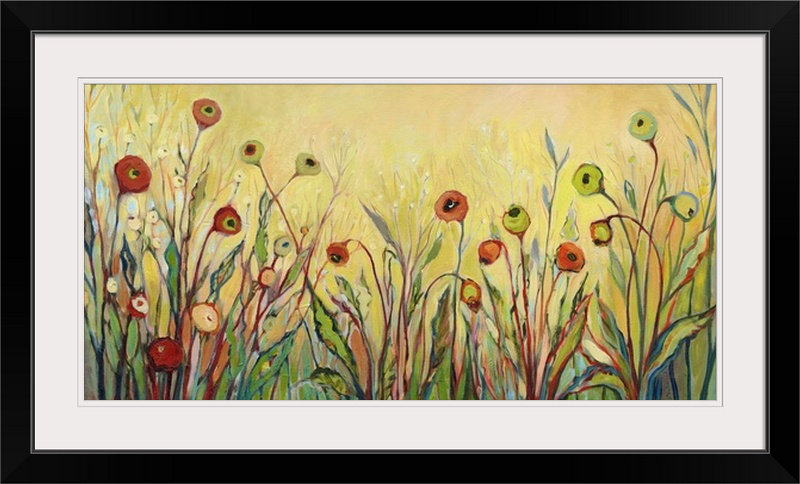 Nolani «Summer Poppies» - Imprimé, H 26 po x l 44 po x P 1 po, Cadre noir