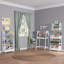 Rangement pour jouets à 4 niveaux avec étagères de rangement à 4 niveaux avec 3 tablettes ouvertes RiverRidge - blanc et 2 bacs en tissu-94008523