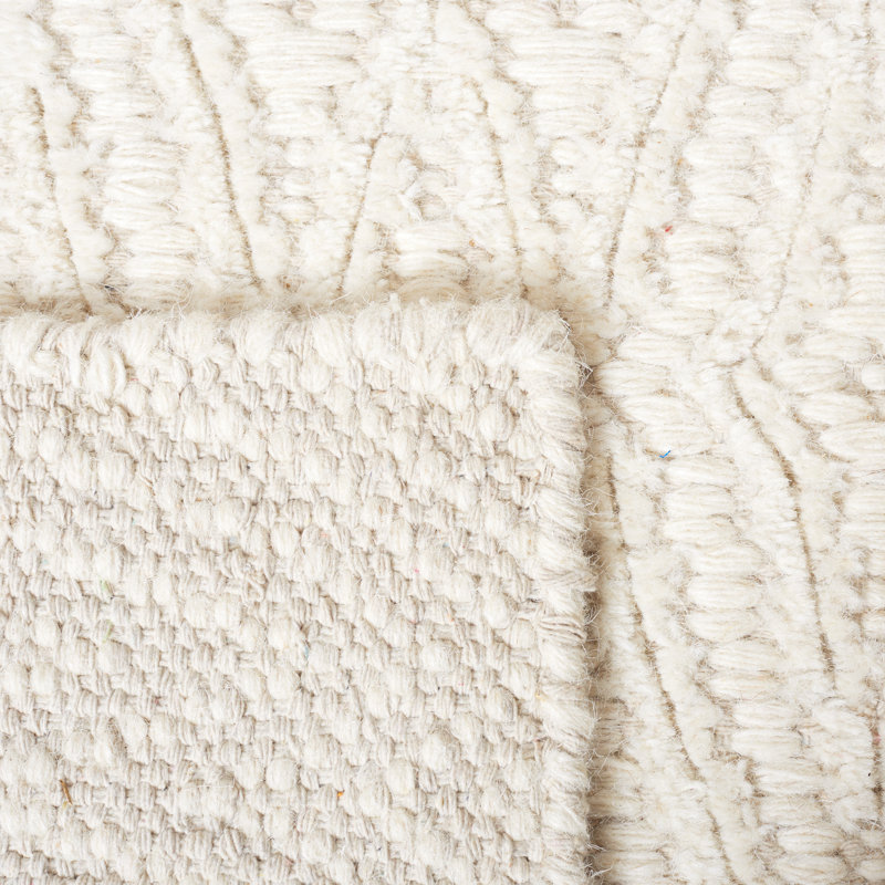 Tapis ivoire en laine / coton tissé à la main Martha Stewart 9602, Rectangle 8 pi x 10 pi
