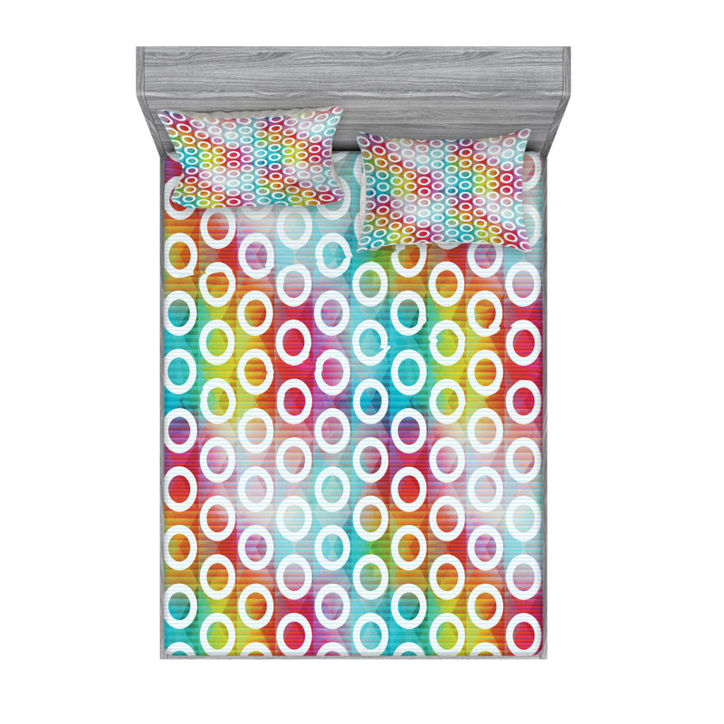 Microfiber Geometric Sheet Set, Full Sheet Set with Fitted Sheet