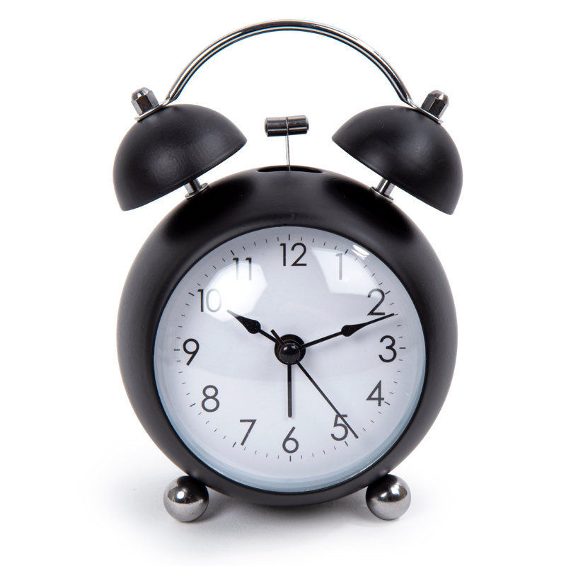 Réveille-matin analogique à quartz, Noir