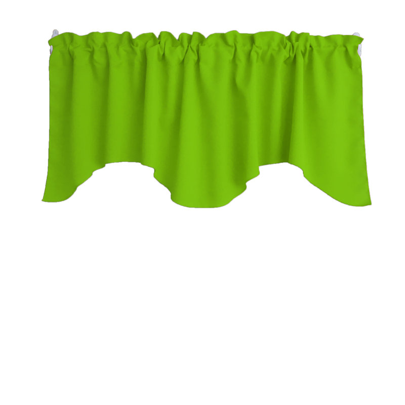 Cantonnière festonnée en popeline unie, Vert lime