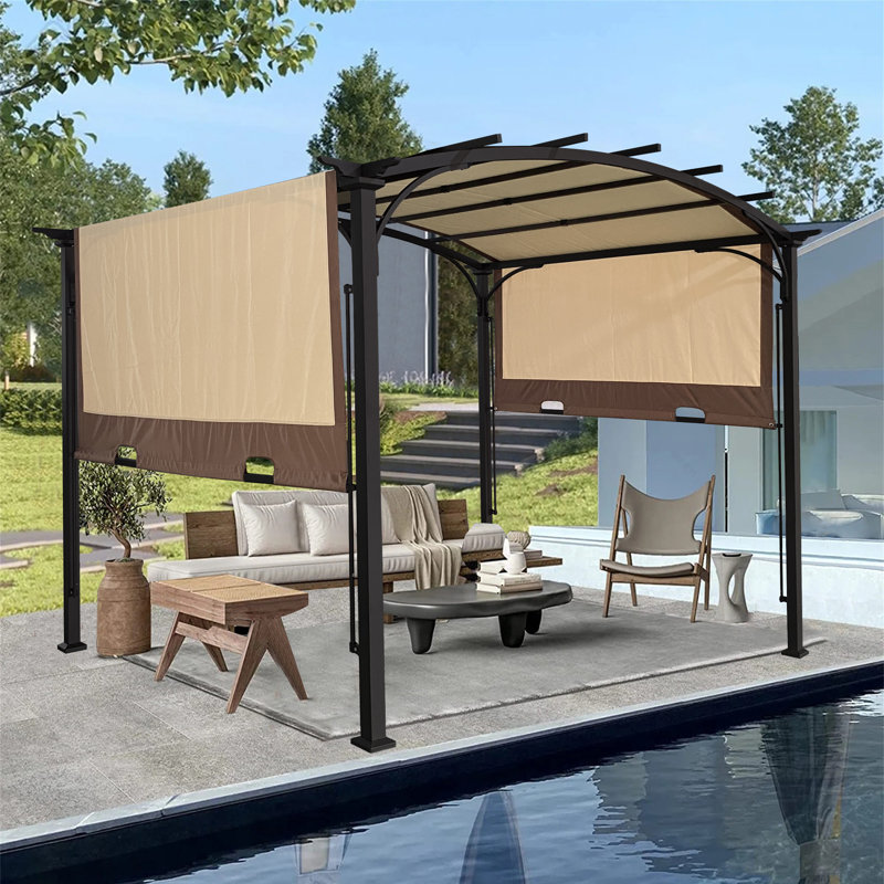Pavillon de jardin permanent en métal L 8 pi. D Pavillon de jardin en métal