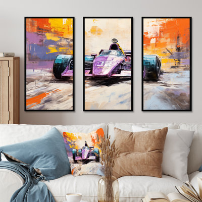 Pop Art Formule voiture sur la piste de course IV - Art mural