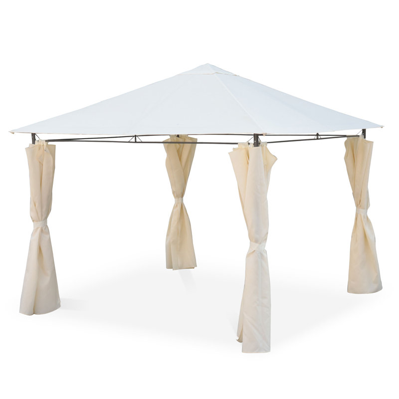 Pelagia 2.9m x 2.9m Steel Patio Gazebo, Off White