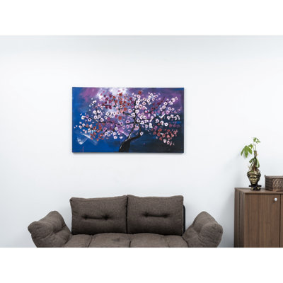 Magnificent 47'' X 27'' Wall Canvas - Pink, Hand-Painted Spring Ornament Pink Art Canvas, For Storage Room