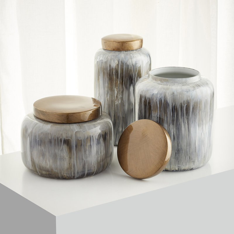 Spirit Ceramic / Porcelain Jar, 7" H x 9.75" W x 9.75" D
