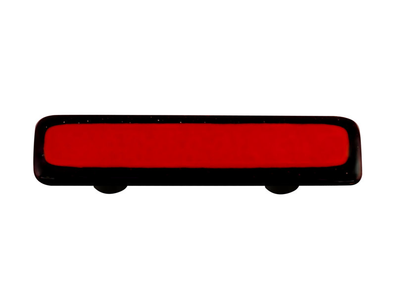 Poignée barre 3" au centre Borders, Noir / Rouge brique