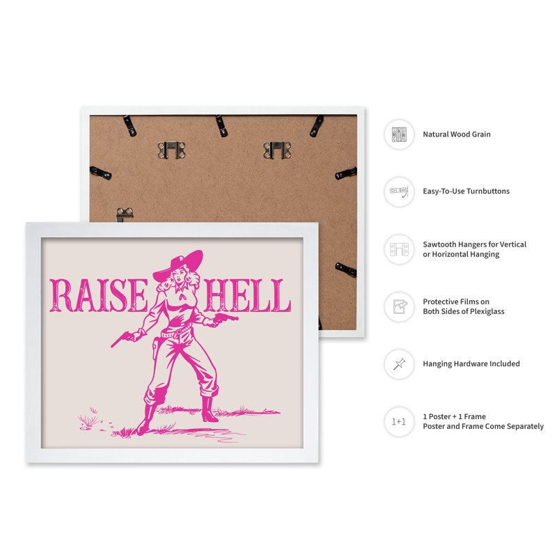 Raise Hell No2, 12"H x 16"W, Poster, White Framed