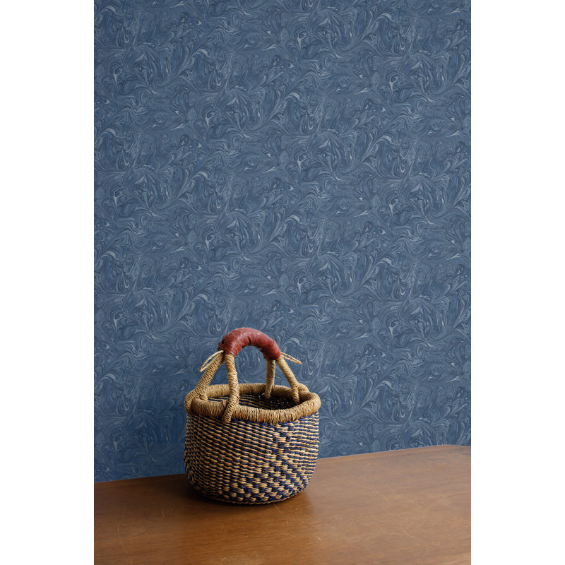 Rouleau de papier peint L 27 pi x l 27 po Vesely, Denim délavé