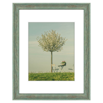 Green Picture Frame With White Mat
