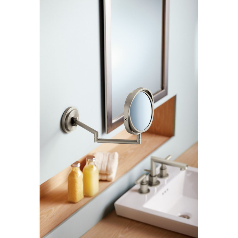 Miroir grossissant / rasoir de maquillage Arris, Nickel brossé
