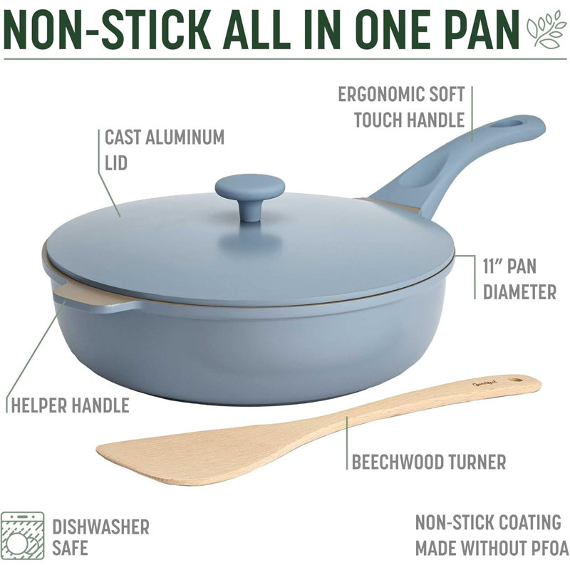 All-in-One Pan, Multilayer Nonstick, High-Performance Cast Construction, Multipurpose Design Replaces Multiple Pots