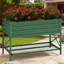 Boîte à fleurs en métal, lit de jardin surélevé galvanisé, avec pieds, tablette de rangement et doublure de lit-404336796