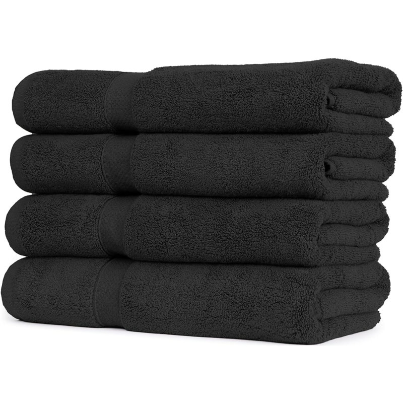 Cotton Bath Towel, Black