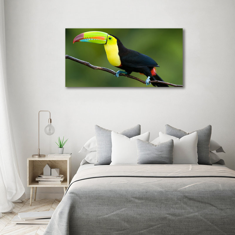 Toucan - No Frame Print on Glass, Canvas, 70cm H x 140cm W x 2cm D