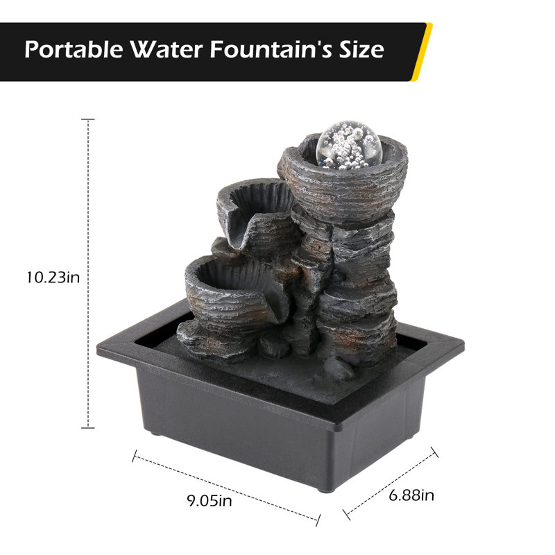 Fontaine en résine avec lumière Egin