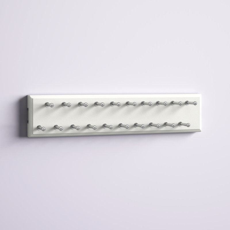 Grid Manufactured Wood Tie Rack, White