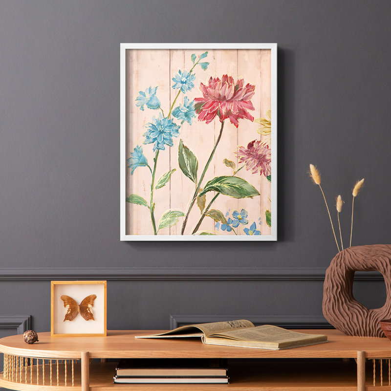 «Wildflower Flutter I», reproduction encadrée - bois massif, H 20 po x l 16 po, Blanc