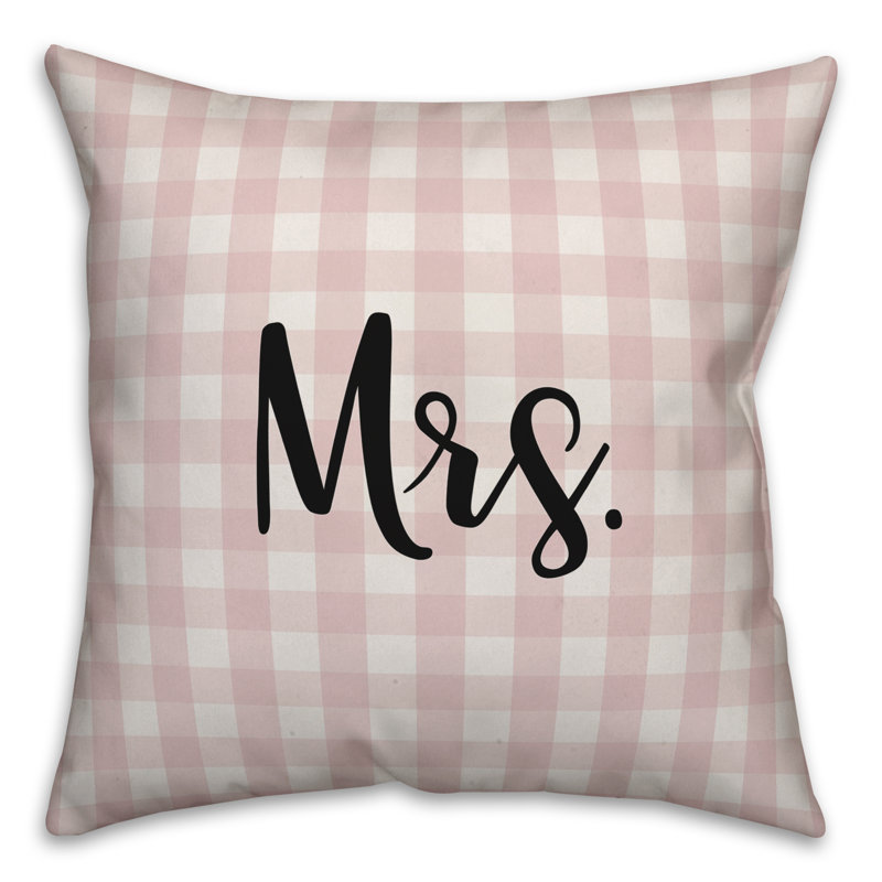 Plaid Throw Pillow, Pink/Black, Pillow Cover