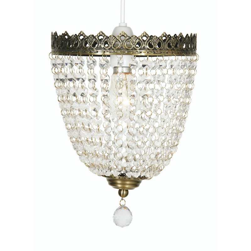 28cm H Glass Bowl Pendant Shade ( Screw On ) in Clear