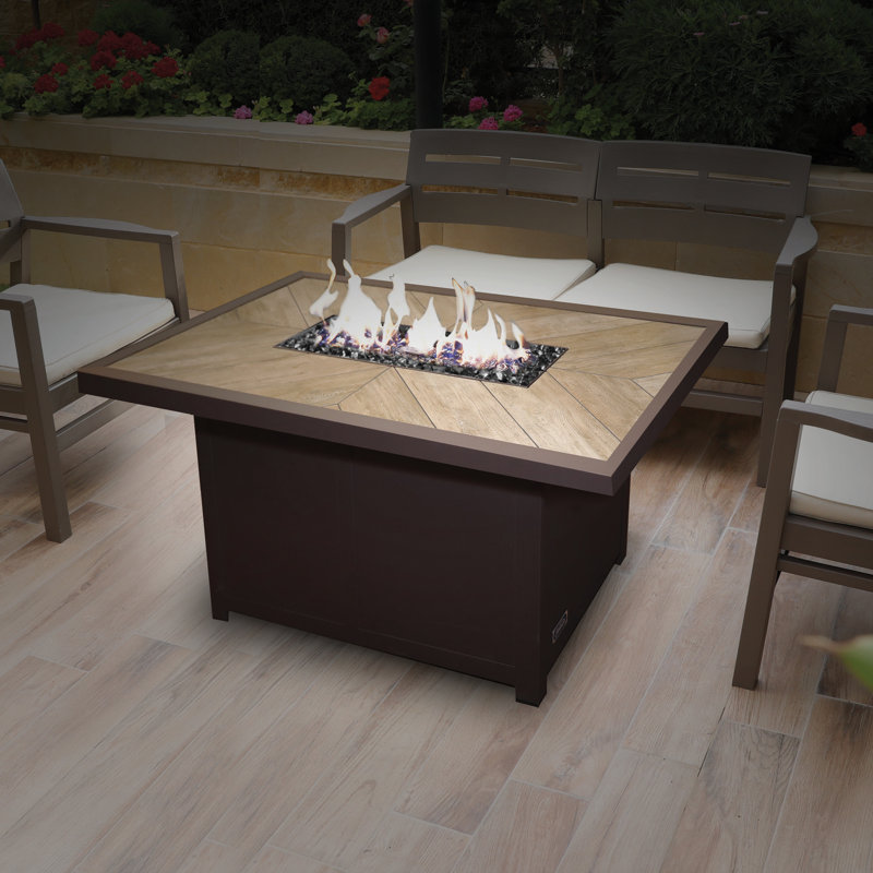 Table de foyer au propane / gaz naturel en aluminium Sunbeam, Brun / brun foncé