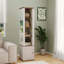 Armoire de rangement rotative à 360 ° avec miroir pleine longueur, blanc antique