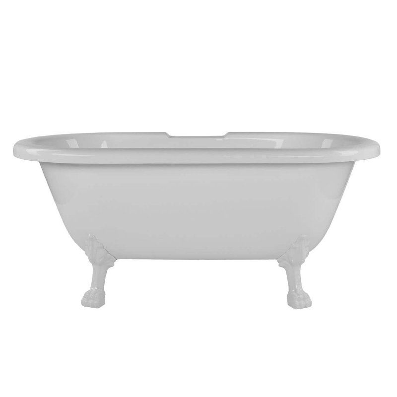 66.75'' x 30'' Freestanding Soaking Acrylic Bathtub, White 