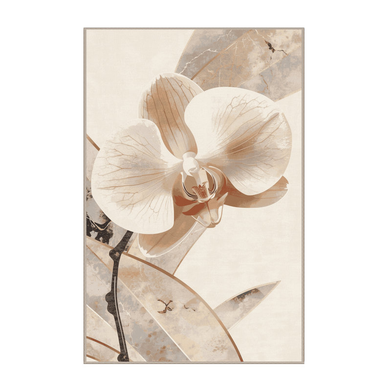 Tapis beige moelleux moelleux en orchidée chic et luxueux beige - reliure beige, 8 x 12