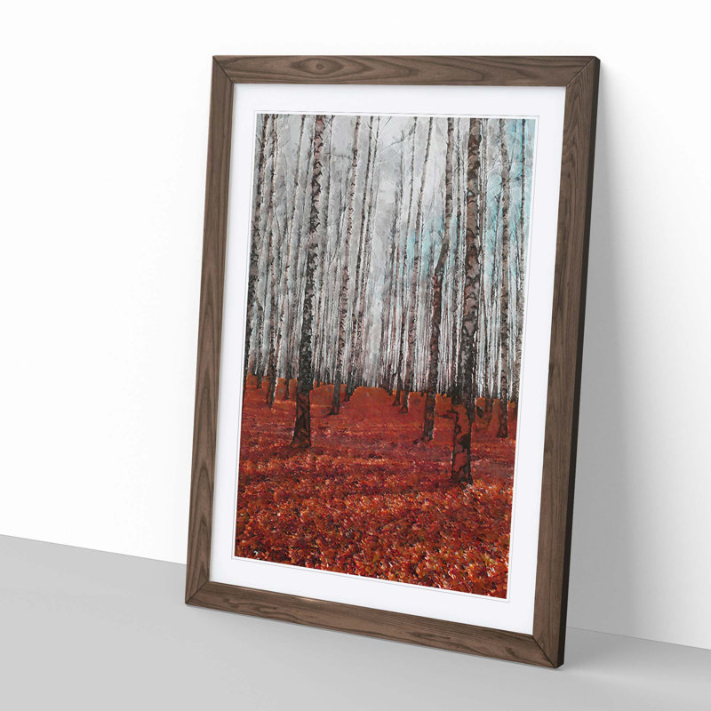 Rows of Trees in Abstract - Picture Frame Graphic Art Print, Walnut, 60cm H x 40cm W x 2cm D