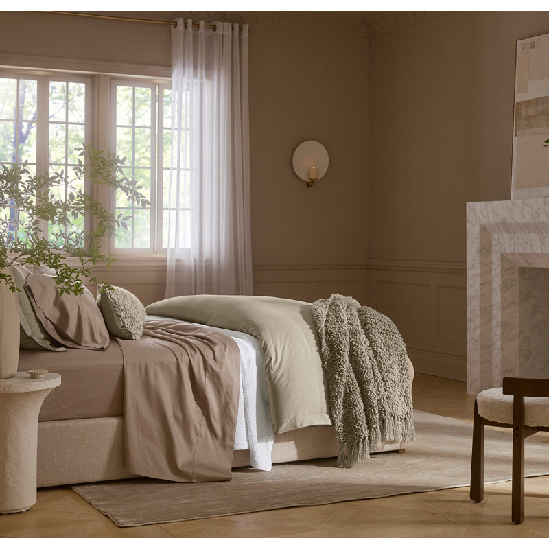 Signature Hemmed Sheet Set, Twin Sheet Set with 1 Pillowcase, Walnut