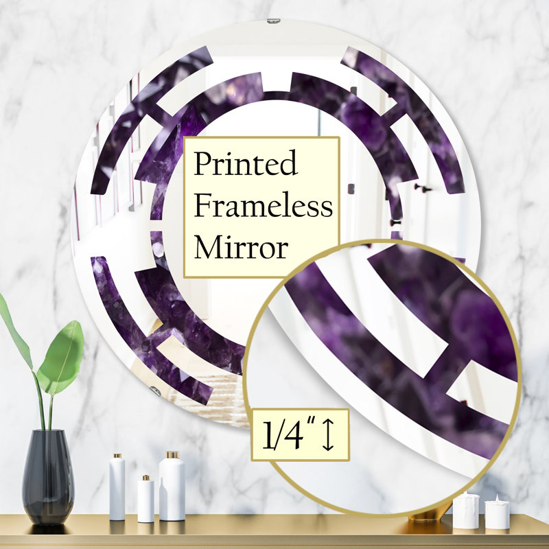 Miroir mural Amethyst Geode Space, 31,5 po x 31,5 po