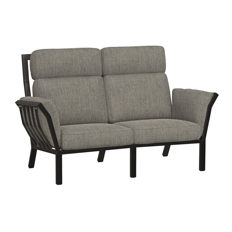 Aris Outdoor 2 - Seat Loveseat, Carbon Black, Sash Denim