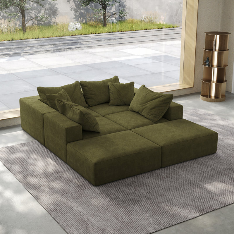 Ensemble de canapé modulaire surdimensionné désossé pour salon et chambre à coucher, Vert