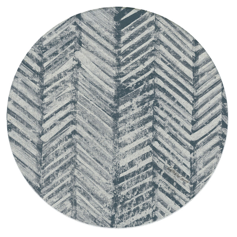 Chevron Single Round Sandstone Coaster Create Your Own Set