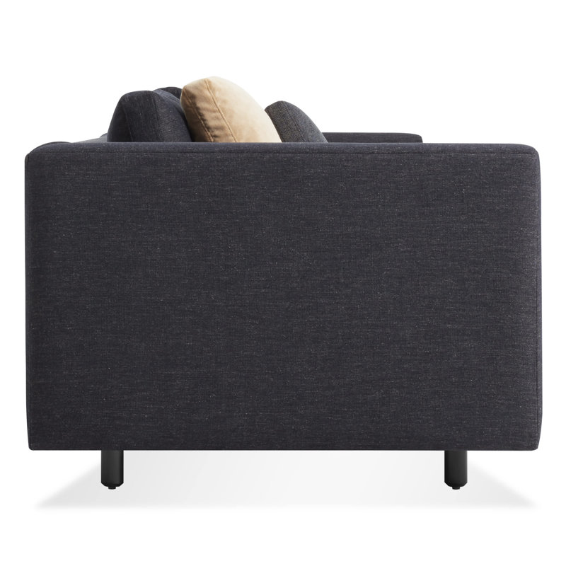 Hands Down Sofa, Tofte Navy Polyester Blend, 35" H x 94" W x 38" D, Camel Velvet/Sanford Navy Polyester Blend