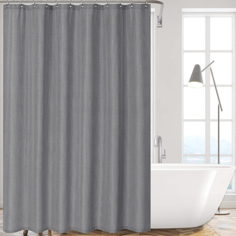 Adesha Polyester Shower Curtain, Grey, 182.88cm H x 88.9cm W