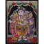 Lord Krishna avec Satyabhama et Rukmini | Couleur traditionnelle avec or 24 carats | Avec cadre
