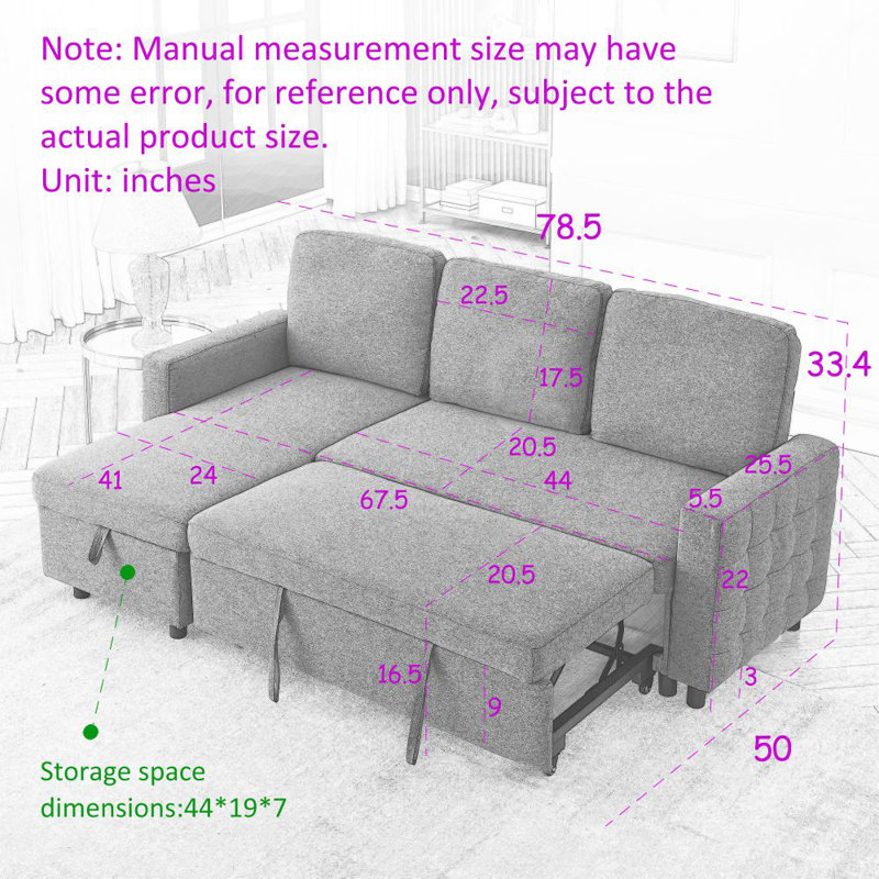 Canapé modulaire rembourré Somil, Mélange de lin gris clair