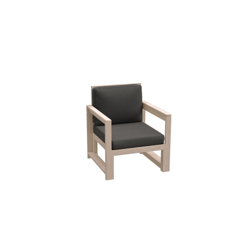 Jaqual Pine Outdoor Lounge Chair, Nature, Dark Grey