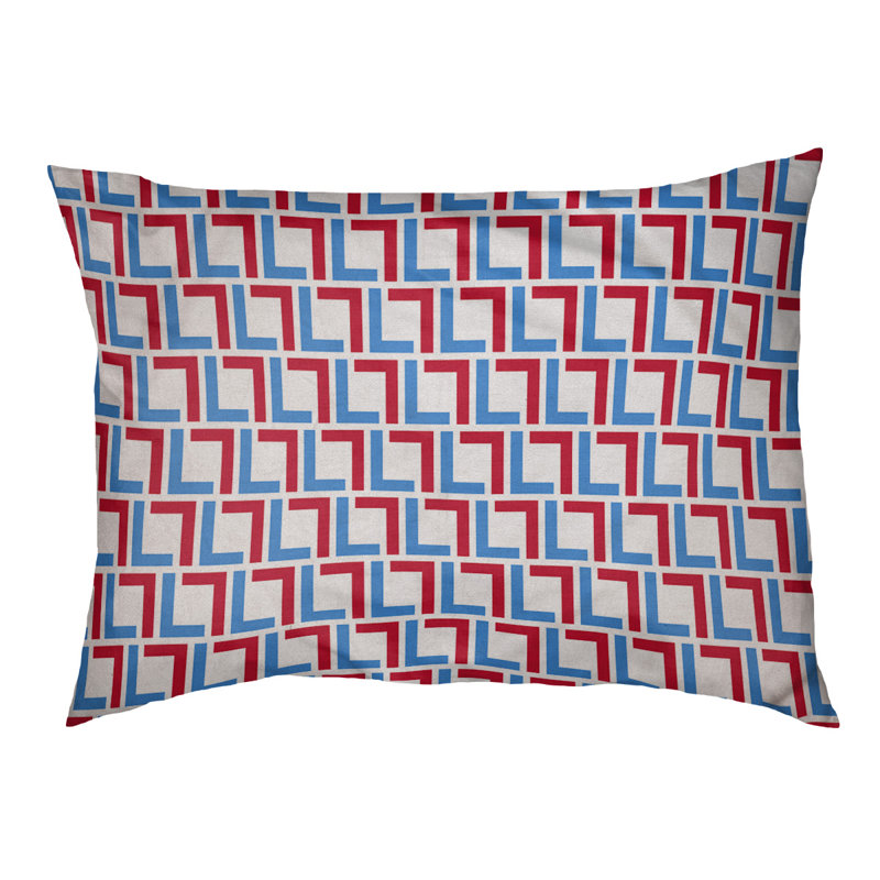 Coussin pour chien Brossard, Grand (l 30 po x P 40 po x H 5 po), Blanc / bleu clair / rouge