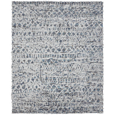 Ilanna Wool Area Rug in Blue/Gray