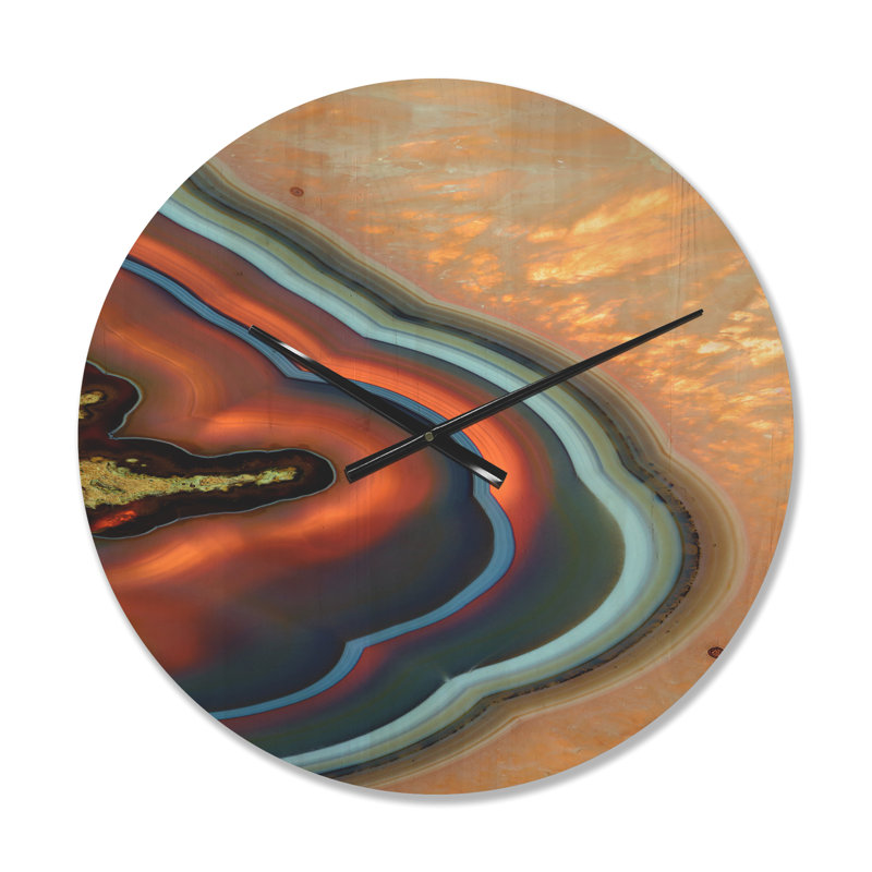 Horloge murale abstraite à texture minérale, Moyen